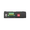   Unmanaged Industrial Switch, DIN-rail, 4x10/100/1000Base-T RJ45 ports + 2x1000Base-X SFP ports, IP40 protection level, compact design, -40 ~ +75℃ operating temperature, 12~58VDC redundant power inputs. 