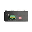 Unmanaged Industrial Switch, DIN-rail, 8x10/100/1000Base-T RJ45 ports (Port 8 as uplink port), IP40 protection level, compact design, -40 ~ +75℃ operating temperature, 12~58VDC redundant power inputs. 