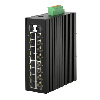   L2 Managed Industrial Switch, DIN-rail, 16x10/100/1000Base-T RJ45 + 2x1000/2500Base-X SFP ports, 1 x alarm relay output, IP40 protection level, compact design, -40 ~ +75℃ operating temperature, 12~58VDC redundant power inputs