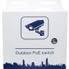   Unmanaged outdoor PoE switch with integrated 120W PSU, circuit-breaker, surge protector, optical fiber tray and cooling fan. 8x10/100/1000BaseT PoE+2x1000Base-X SFP ports. IP55 rated. PoE budget 115W.