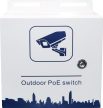Unmanaged outdoor PoE switch with integrated 120W PSU, circuit-breaker, surge protector, optical fiber tray and cooling fan. 8x10/100/1000BaseT PoE+2x1000Base-X SFP ports. IP55 rated. PoE budget 115W.