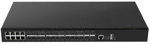L2 Managed Full Gigabit Ethernet Switch, 16 x 1Gbps SFP + 8 x GbE Combo + 4 x 1G/2.5G/10GE SFP+ ports, enhanced L2 and static routing support
